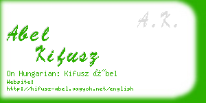 abel kifusz business card